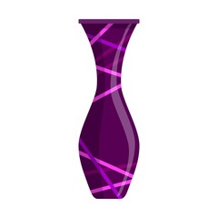 Purple Vase vector isolated on white background. Modern vase for flowers. Vector Illustration