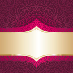 Background Floral red and gold  luxury vintage fashion invitation design