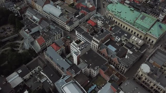 Aerial of antwerp streets in belgium 