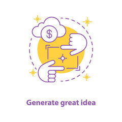 Generating business idea concept icon