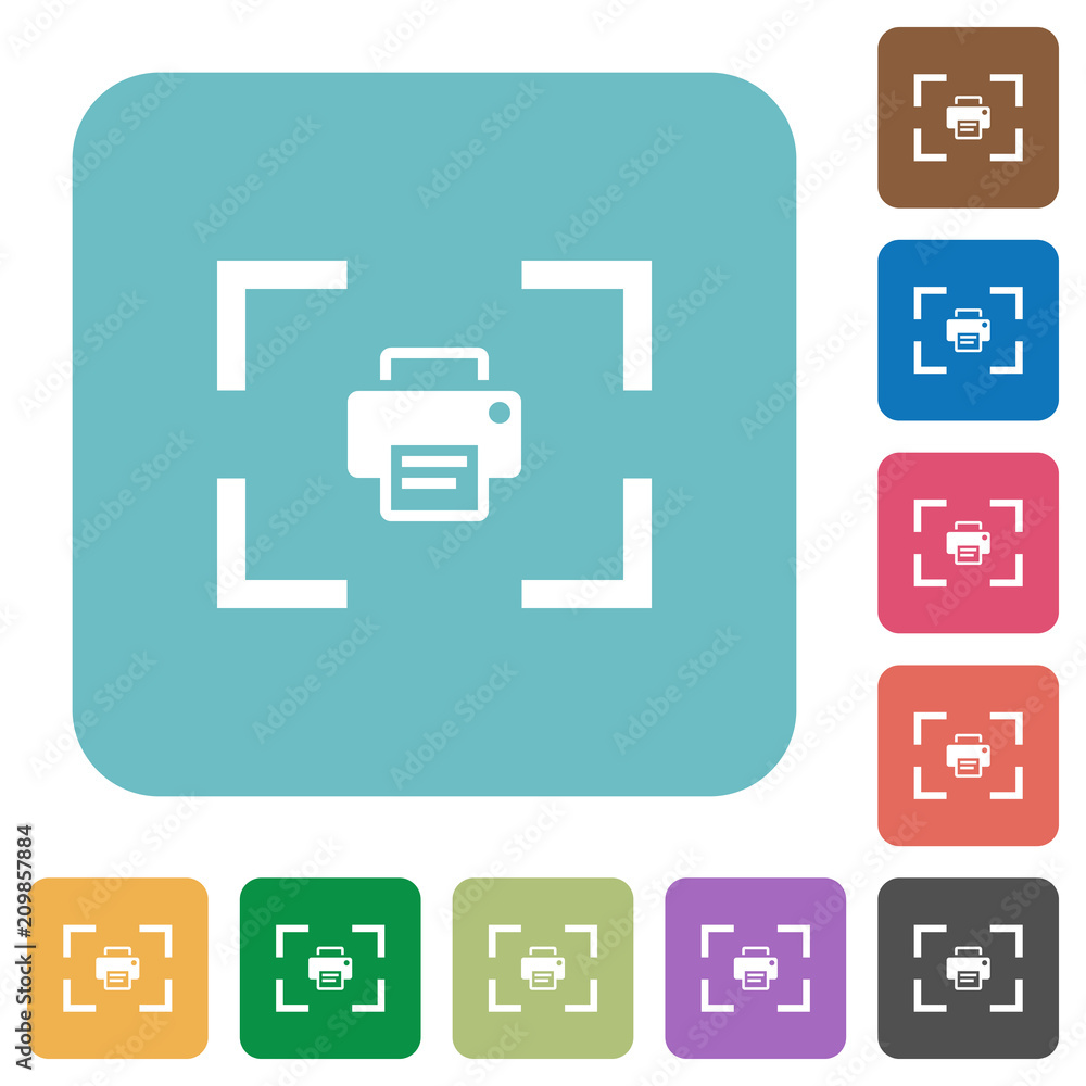 Poster camera print image rounded square flat icons