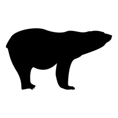 Polar bear icon black color illustration flat style simple image