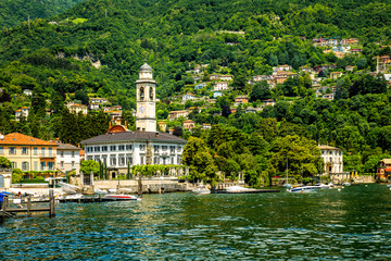 Cernobbio, a village at the lake Como in Italy. One of the stops of sightseeing ferry