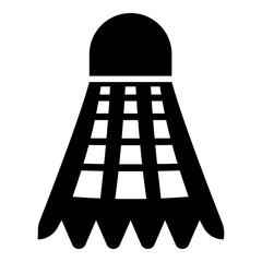 Shuttlecock icon black color illustration flat style simple image
