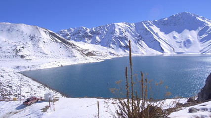 Landscape of mountain snow and winter