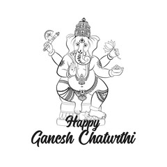 easy to edit vector illustration of Lord Ganpati on Ganesh Chaturthi background