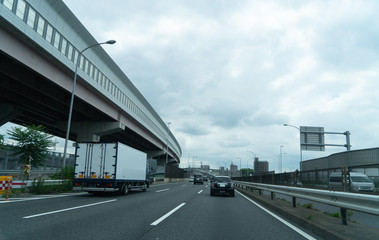 Fototapeta na wymiar Cars on roads, Japan