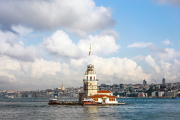 Beautiful view of Istanbul with long exposure shot in Bosphorus - Istanbul.