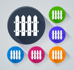 fence circle icons with shadow