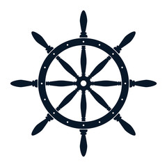 Nautical Helm Symbol - Vector Illustration on White Background © threecups