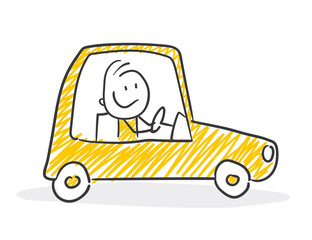 Strichfiguren / Strichmännchen: Auto. (Nr. 242)	