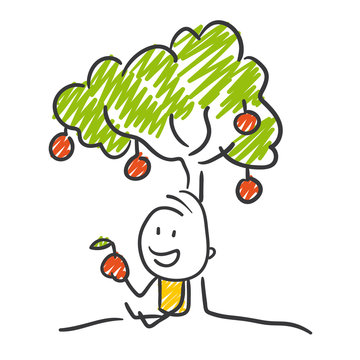 Strichfiguren / Strichm&auml;nnchen: Apfelbaum. (Nr. 240)	