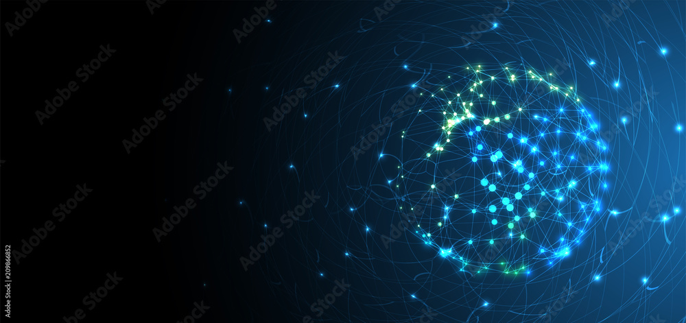 Aufkleber artificial intelligence. technology web background. virtual concept