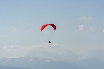 Parachutist in the mountains Krasnodar region height 2320 m  