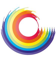 Obraz premium Regenbogen, Chakra - Logo für Yoga, Esoterik, Mantras und Meditation, Wellness, Achtsamkeit und Heilung, innerer Frieden und Balance
