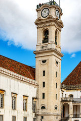 Fototapeta na wymiar Clock tower of the University of Coimbra Portugal