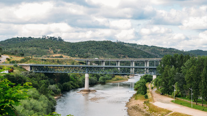 Embankment of River Zezere, in Constancia, Portugal