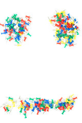 stationery color pins Used in office And education isolated On a white background concept