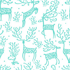 Ornate deers, seamless pattern for your design