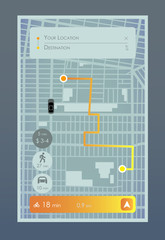 Dashboard theme creative infographic of city map navigation. illustration