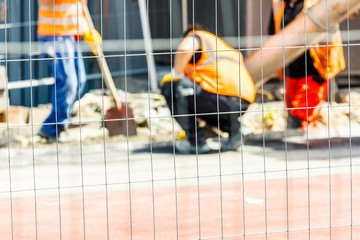 Strassenarbeiter bei der Arbeit