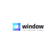 Windows logo design template. The business of manufacturing windows. Design element. 