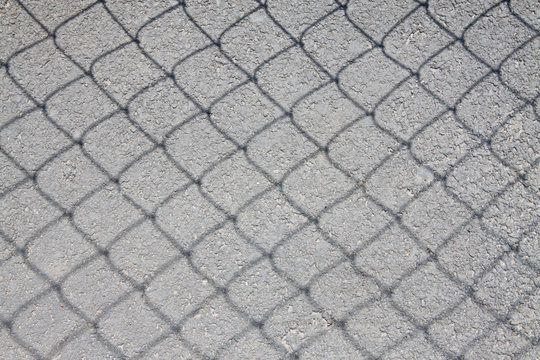 Rabitz netting shadow on the asphalt