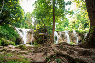 Thanawan Waterfall beautiful There is water throughout the year. The water is emerald green....