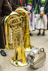 part of a typical bavarian brass instrument