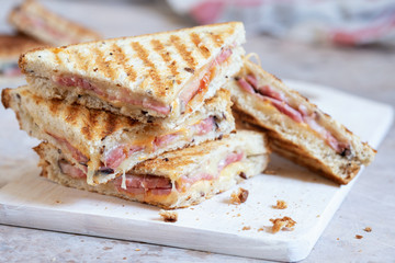 Grilled cheese sandwich with ham