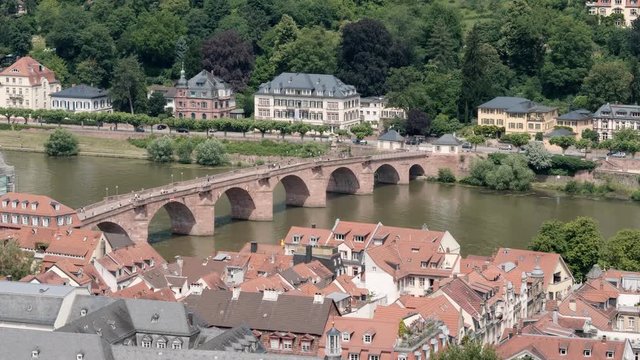 Heidelberg, Karl-Theodor-Bridge, aerial view, Heidelberg, Summer 2018