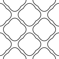 White and black monochrome geometric print. Seamless pattern