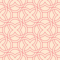 Red and beige geometric ornament. Seamless pattern