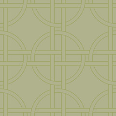 Olive green geometric ornament. Seamless pattern