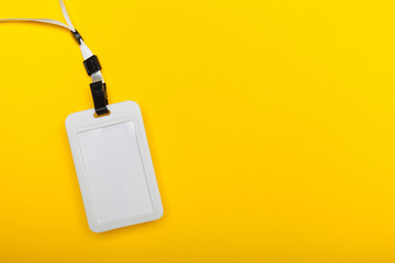 Name tag badge, isolated convention card blank.