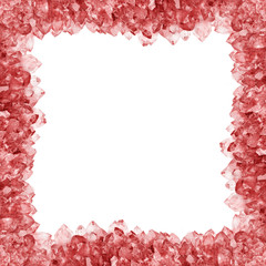 isolated ruby light crystals square frame