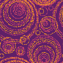 Vivid color dots  seamless pattern in tribal style.