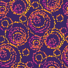 Vivid color dots  seamless pattern in tribal style.