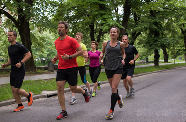 Fototapeta premium runners team on morning training