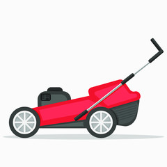 Illustration of a lawn mower. Isolated on white