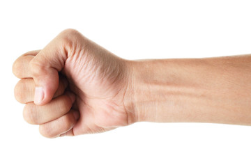 Hand fist symbol isolated on white background