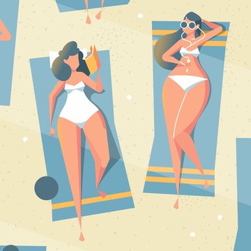 girls relaxing in the sun