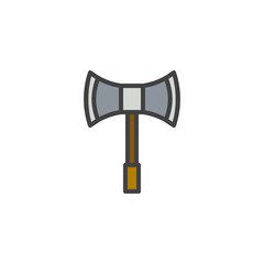 Double Hatchet filled outline icon