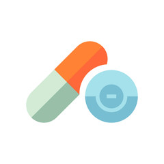 Vector medical pills - healthcare icon - medicine icon, capsule and drug - isolated flat illustration