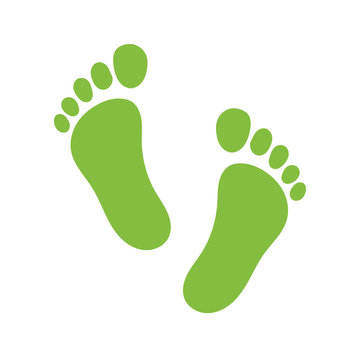 Vector footprint illustration - human foot print symbol, feet silhouette isolated flat illustration.