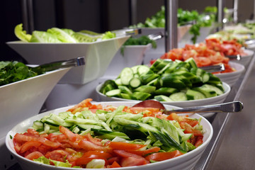 Vegetables on the buffet. assortment