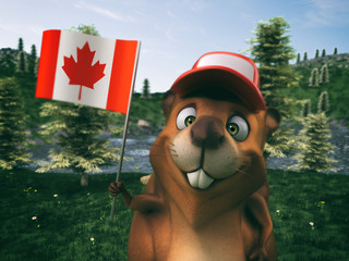Fun beaver - 3D Illustration © Julien Tromeur