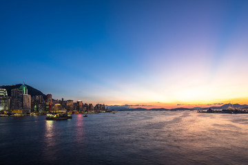 Obraz premium city skyline in hongkong china