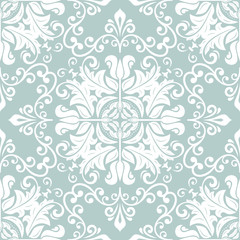 Classic seamless light blue and white pattern. Traditional orient ornament. Classic vintage background