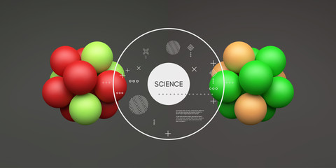 Molecule. 3D concept for science. Vector illustration.